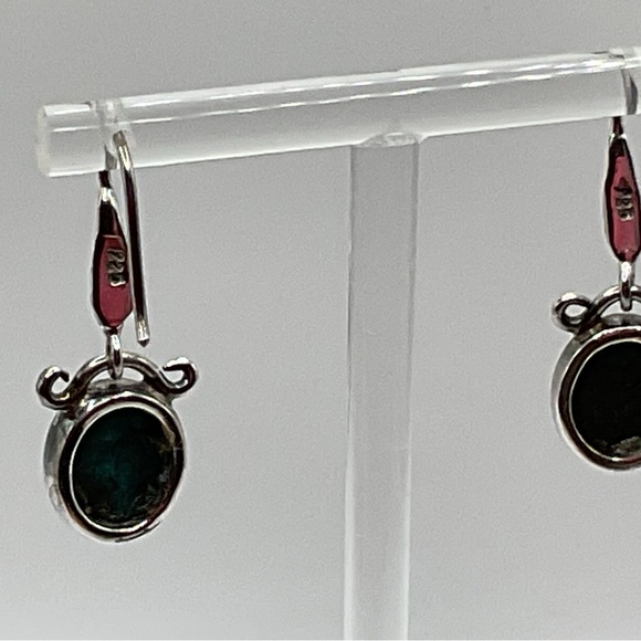 Chrysocolla drop earrings - Picture 4 of 7